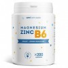 Magnésium + Zinc + B6-200 Comprimés - Vitalité - Détente Musculaire - GPH DIFFUSION