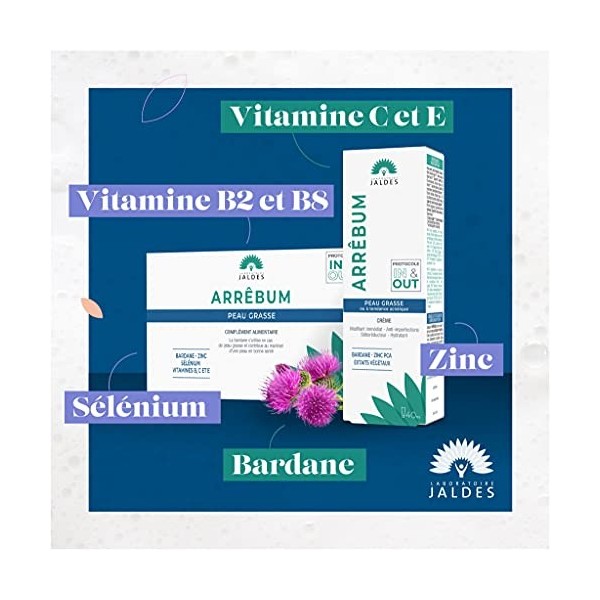 ARRÊBUM COMPRIMÉS Boite de 60 | Spécialement formulé pour les peaux grasses et cuirs chevelus gras | Combinaison essentielle 