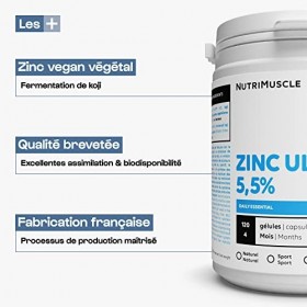 Zinc Ultimine 100% Pur | Zinc fermenté vegan • Assimilation exceptionnelle • Forme brevetée • 5,5% de concentration • Immunit