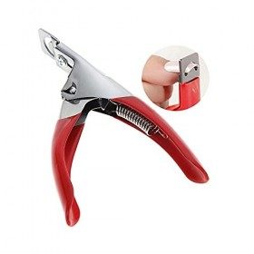 13.5x10cm de fausses astuces en forme de U Faux acryliques Ciseaux Trimmer Tuyaux de manucure rouges Couper à ongles CHAOCHAO