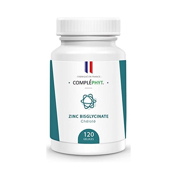 Zinc Bisglycinate - Traitement de lacné - Soutient le système immunitaire - 120 gélules végétales de 10 mg de Zinc Pur soit 