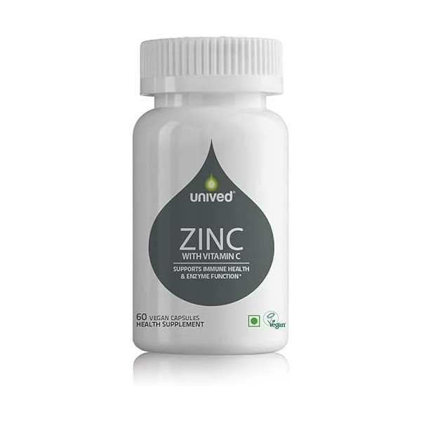 LOGY Zinc unived avec vitamine C et moringa, renforce limmunité et soutient diverses fonctions enzymatiques | Végétalien et 