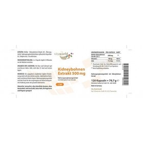 Vita World Pack de 3 Extrait d’haricots blancs 500mg 3 x 120 Capsules Made in Germany