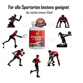 Immun Shot Nr1 - Vitamine C + zinc | 90 gélules | Haute dose 780 mg de vitamine C + 15 mg de zinc | La défense la plus puissa