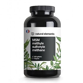 Gélules de MSM - 365 gélules végétaliennes - Testé en laboratoire - 1600mg de poudre de méthylsulfonylméthane MSM par dose 