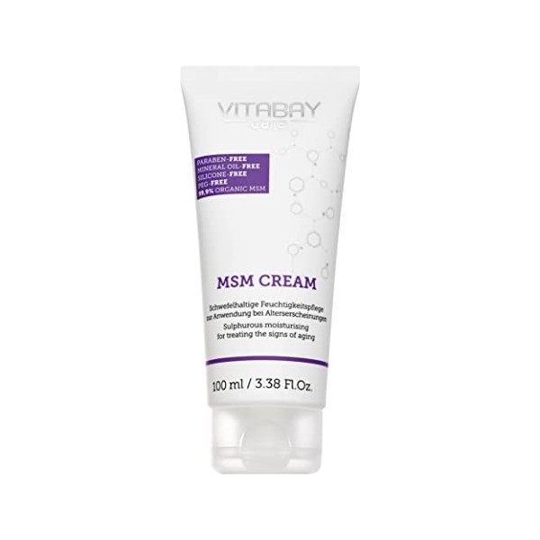 Vitabay MSM Crème Extra Forte 99.9% Les soins naturels de la peau au MSM avec du soufre organique protègent, Nourries And Reg