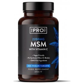 MSM 2200 mg avec vitamine C - 365 comprimés Végan - Approuvé par PETA sans cruauté - 80 mg de vitamine C - Contribue à la for