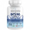 BANDINI® MSM - 200 comprimés - 2000 mg de poudre de méthylsulfonylméthane MSM + vitamine C par dose quotidienne 2 comprimé