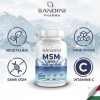 BANDINI® MSM - 200 comprimés - 2000 mg de poudre de méthylsulfonylméthane MSM + vitamine C par dose quotidienne 2 comprimé