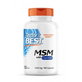 Doctors Best, MSM avec OptiMSM, 1.000 mg, 180 Capsules, Hautement Dosé, Testé en Laboratoire, Sans Soja, Sans Gluten, Sans O