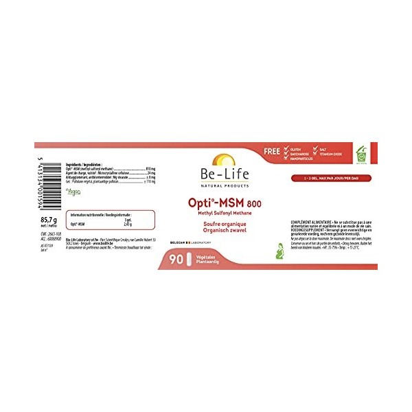 Be-Life - Opti-Msm 800-90 Gels