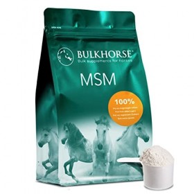 BulkHorse Poudre MSM | Qualité Premium pour Votre Cheval | 100% Pur et Exempt de sucres ajoutés | 1000 grammes