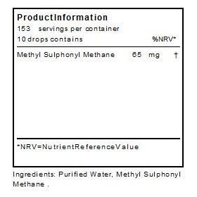 MSM Liquide de méthylsulphonométhane | 153 portions par récipient 65 mg | Fabriqué au Royaume-Uni | Rien ajouté