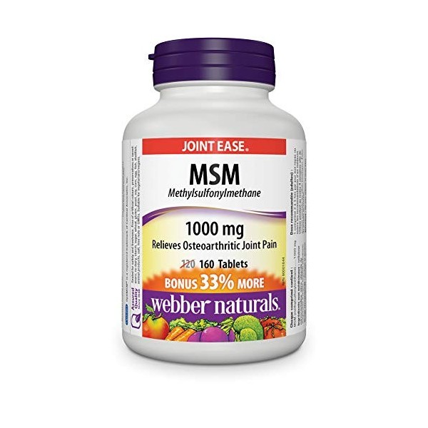 Webber Naturals MSM Methylsulfonylmethane 1000 mg 160 Tablets