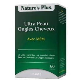 NaturesPlus - Ultra Peau Ongles Cheveux avec MSM 60 comprimés - 11 principes actifs - Améliore létat de la peau, des cheveux