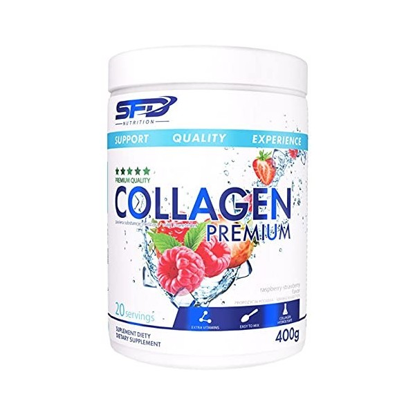 SFD Collagen Premium Complex Powder - Collagène MSM Vitamine C Hyaluron Protein - Protège les articulations Cartilage Amélior