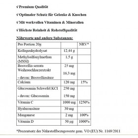 SFD Collagen Premium Complex Powder - Collagène MSM Vitamine C Hyaluron Protein - Protège les articulations Cartilage Amélior
