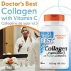 Doctors Best, Collagène Types 1 et 3, Peptane & Vitamine C, 1.000mg, 180 Comprimés, Testé en Laboratoire, Sans Gluten, Sans 