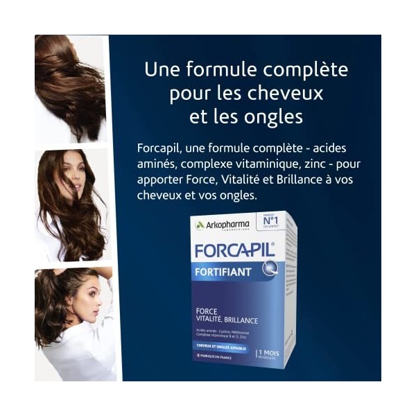 Arkopharma Forcapil Fortifiant - Cheveux et Ongles - Complément alimentaire pour cheveux et ongles - Renforce la fibre capill