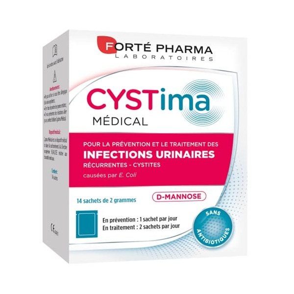 Forte Pharma - Cystima Medical pour les prévention et le traitement des infections urinaires - 14 Sachets de 2 g