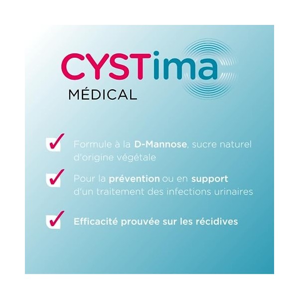 Forte Pharma - Cystima Medical pour les prévention et le traitement des infections urinaires - 14 Sachets de 2 g