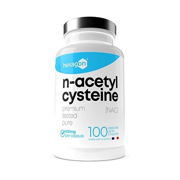 NAC N-Acetyl-Cysteine 600mg - +3 Mois de Cure - Antioxydant & Détoxifiant - Made in France - Boost Glutathion - Detox Foie & 