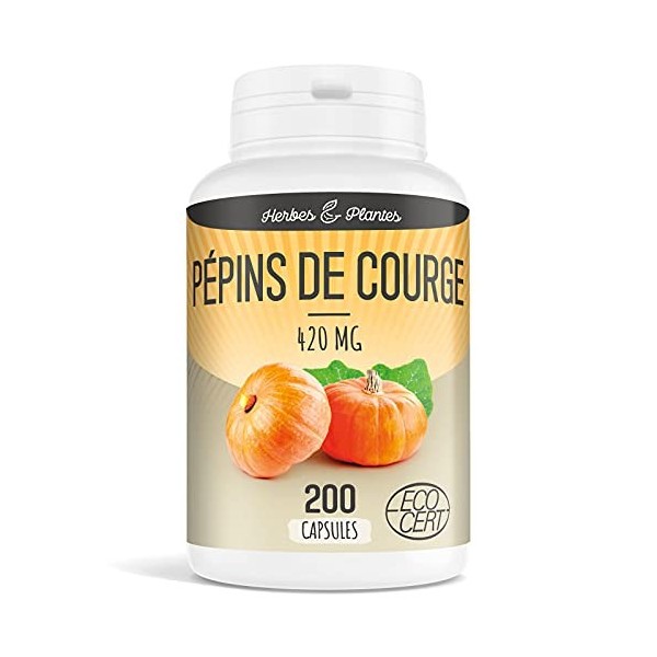 Herbes Et Plantes Pépin de Courge Bio 200 Capsules 420 mg