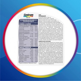 Centrum Men Multi Vitamines et Minéraux, 13 Vitamines et 10 Minéraux, Complément Alimentaire, Pour Homme, 30 comprimés