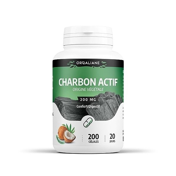 Charbon Végétal Activé - 200 mg - 200 gélules - ORGALIANE