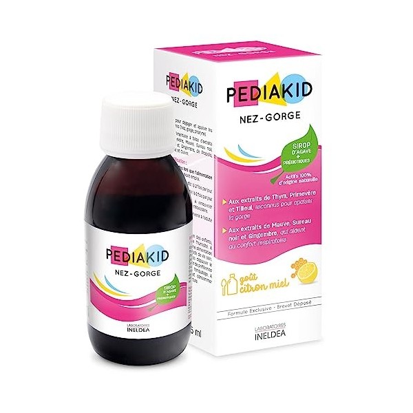 PEDIAKID - Complément Alimentaire Naturel Pediakid Nez-Gorge - Formule Exclusive au Sirop dAgave - Confort Respiratoires - A