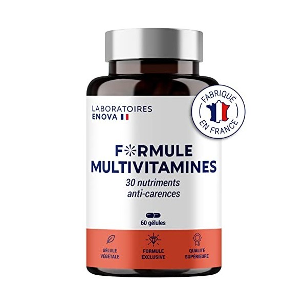 FORMULE MULTIVITAMINES et Minéraux 30 Nutriments | Vitamine A B C D E K, Quercetine, Magnesium, Zinc, Coenzyme Q10, Selenium 