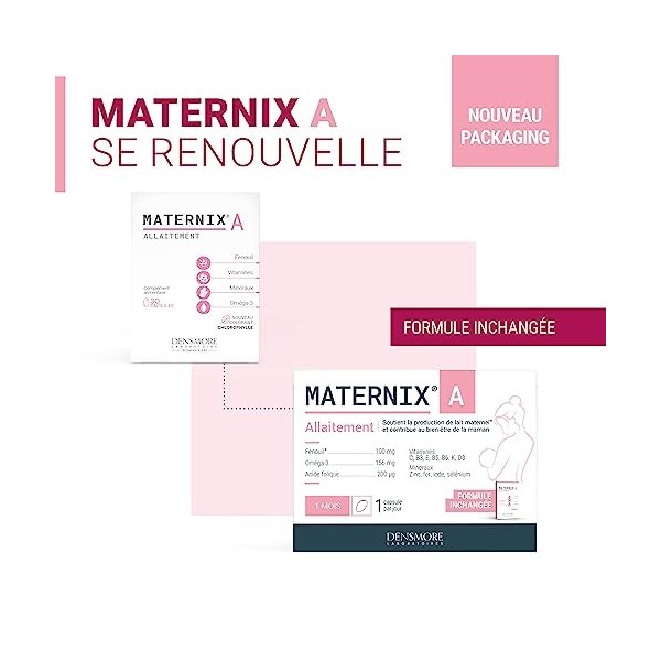 Maternix A allaitement capsules - Fenouil + minéraux + oméga-3