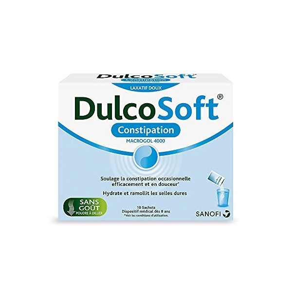 DulcoSoft Constipation 10 sachets - Dispositif médical - poudre à diluer - Soulage la constipation occasionnelle efficacement