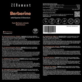 Berbérine HCl, 120 Gélules Végétaliennes Pour 4 mois dApprovisionnement | Avec Poivre Noir et Chrom, Le meilleur Extrait d