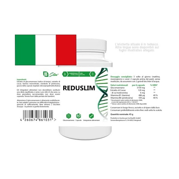 Reduslim 180 capsules 3x 60 capsules - paquet de 3