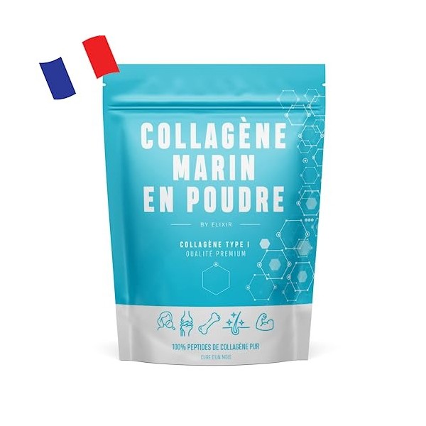 Collagène Marin Hydrolysé Type I en poudre - 310g Cure. Protéine en Compléments Alimentaires pour la Peau, Cheveux, Musculati