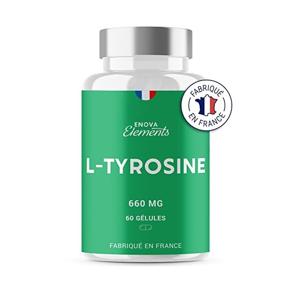 L-TYROSINE | Dopamine Antioxydant Peau | 660 MG par portion | 60 gélules | Complement alimentaire | Fabriqué en France