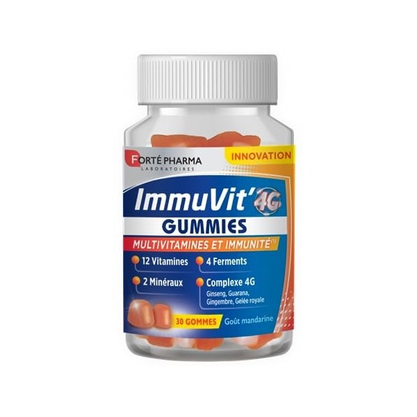 Forté Pharma - Immuvit4G | Complément Alimentaire Vitalité & Immunité - Vitamine D, Vitamine C, Minéraux, Ginseng, Guarana |