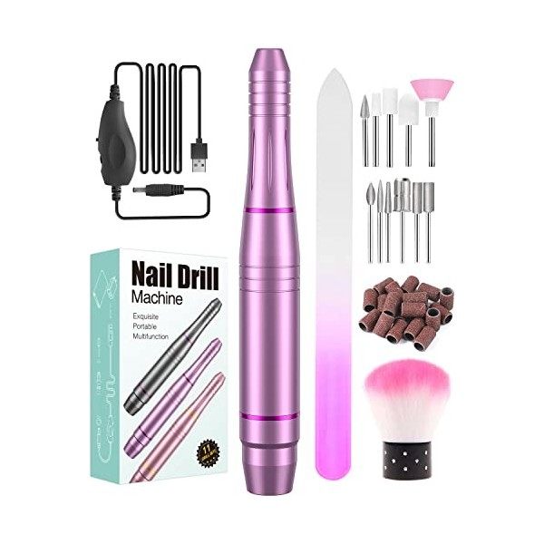 Ponceuse pour Ongles Professionnelle, 11 en 1 Lime a Ongle Electrique Silencieuse, Ponceuse pour ongles manucure machine 2000