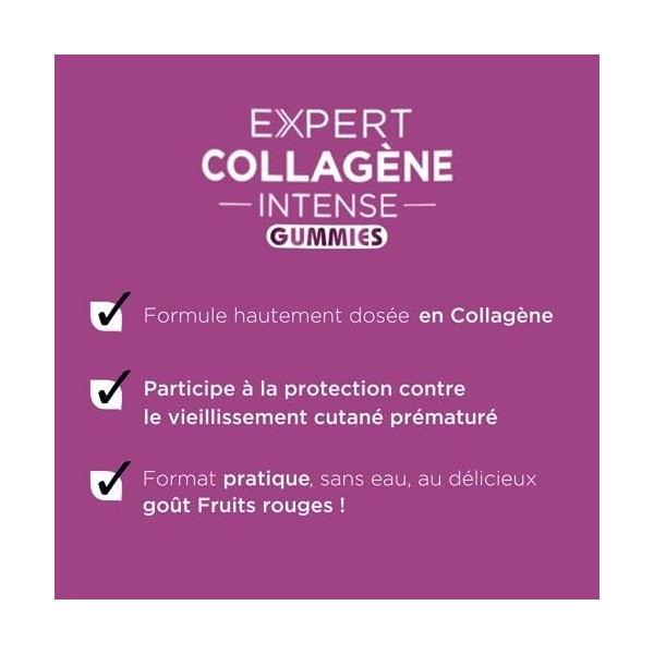 Forté Pharma - Expert Collagène Intense Gummies | Complément Alimentaire Anti-âge contre les signes de Vieillissement | Colla