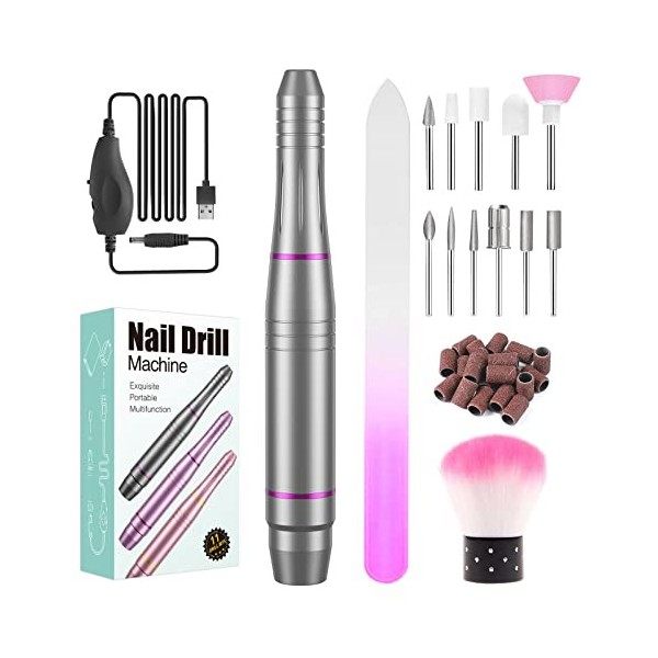 Ponceuse pour Ongles Professionnelle, 11 en 1 Lime a Ongle Electrique Silencieuse, Ponceuse pour ongles manucure machine 2000