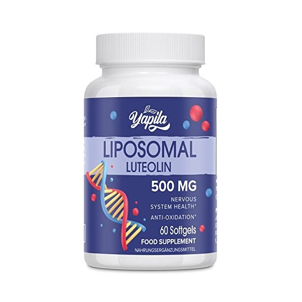 Lutéoline Liposomale Gélules 500 mg, Absorption Maximale, Flavonoïde Hautement Dosé, Complément Antioxydant, Sans Soja, Non-G