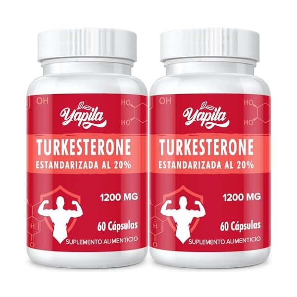 Turkesterone Complément Alimentaire- 1200 mg dextrait de Ajuga Turkestanica Standardisé à 20% de Turkesterone, Dosage élevé,