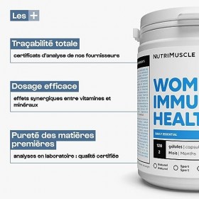 Mix Immunitaire Femme | Multivitamines & Multiminéraux • Lutte contre les carences en fer • Renforce système immunitaire • Lu