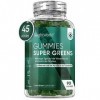 Super Greens, 90 Gummies Vegan - 8 Super Aliments Verts Green Superfood , Moringa, Chlorella Chlorophylle , Herbe d’Orge, É