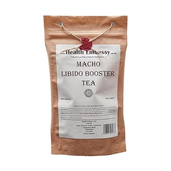 Health Embassy Tisane Macho pour la Libido 75g | Mélange pour le Bien-être Masculin et la Vitalité | Macho Libido Booster Tea