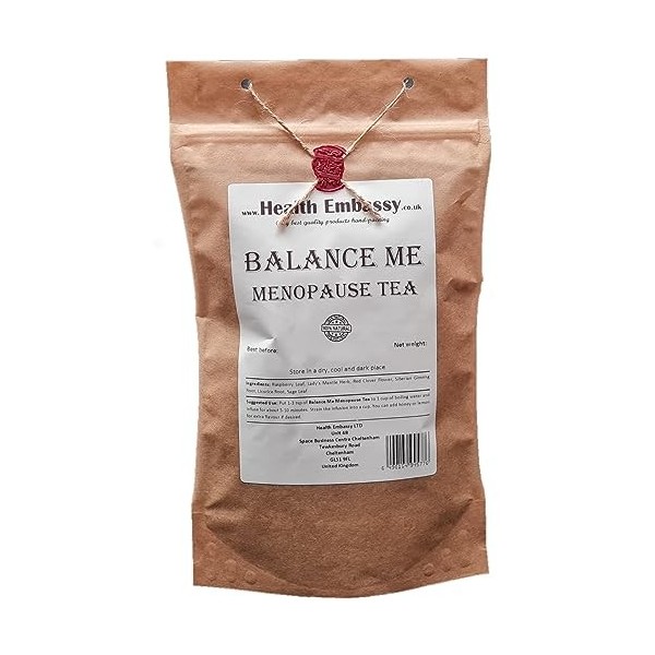 Health Embassy Tisane Ménopause Équilibre 75g | Mélange dHerbes pour le Confort Ménopausique | Balance Me Menopause Tea 75g