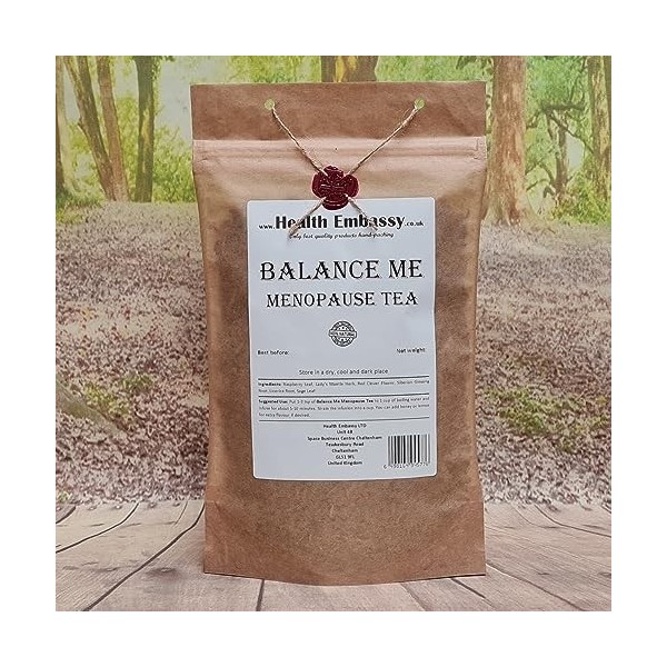 Health Embassy Tisane Ménopause Équilibre 75g | Mélange dHerbes pour le Confort Ménopausique | Balance Me Menopause Tea 75g