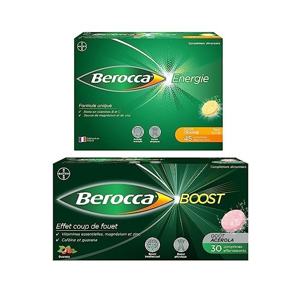 Berocca Boost Vitamines/Caféine Et Guarana Magnésium Et Zinc 30 Comprimés  Effervescents