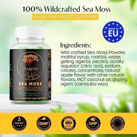 Gordon Watkins Lot de 60 oursons gommeux en forme de moustache et pomme verte - Pour adultes - Vegan